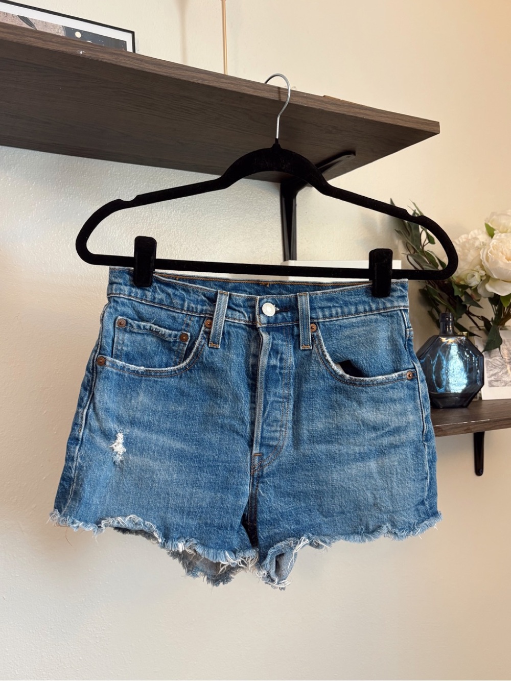 Levi's 501 Blue Denim Shorts W26